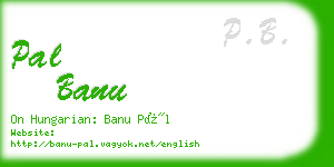 pal banu business card
